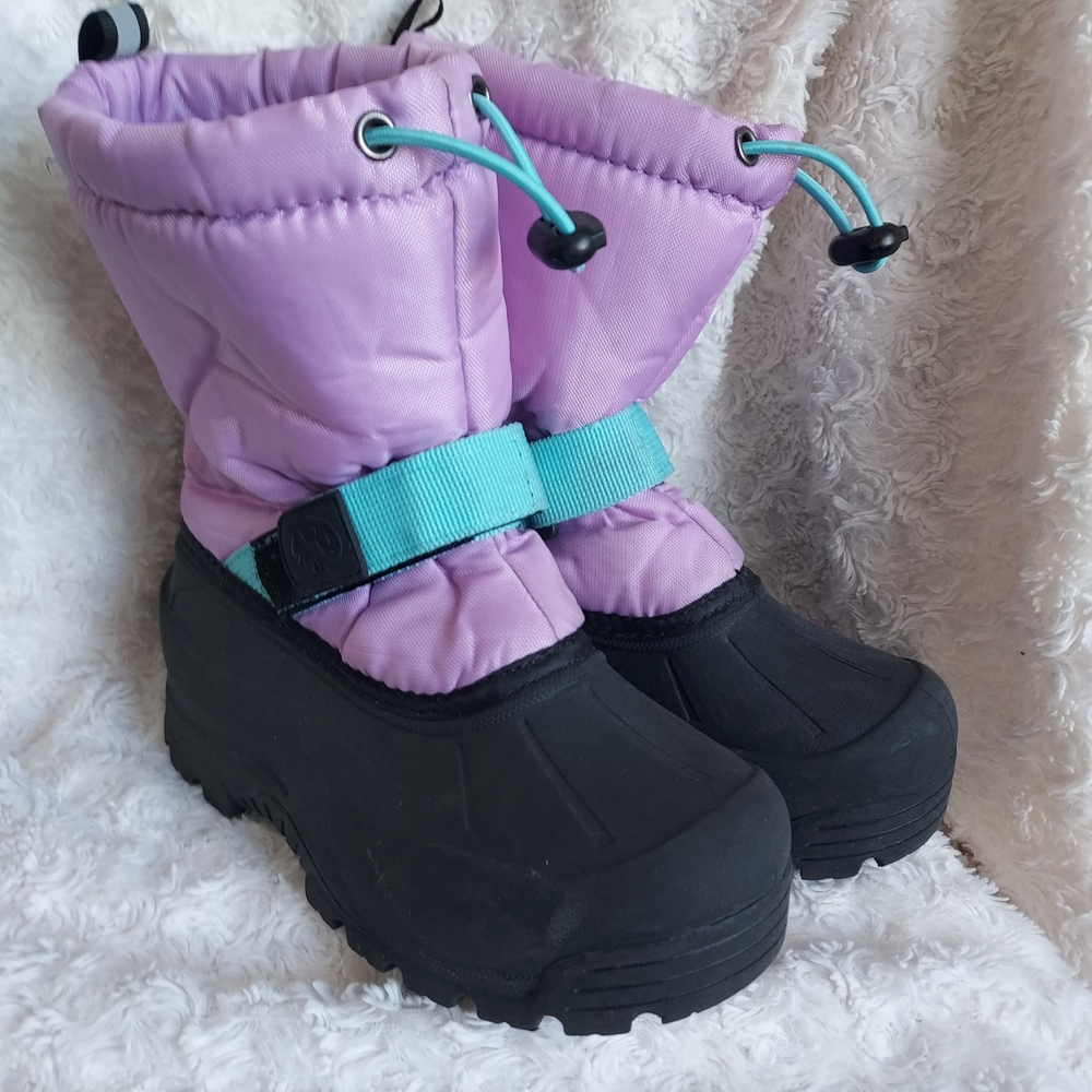 Northside Frosty Lavender & Black 3M Thinsulate Winter Snow Boots Sz 1 Outdoor